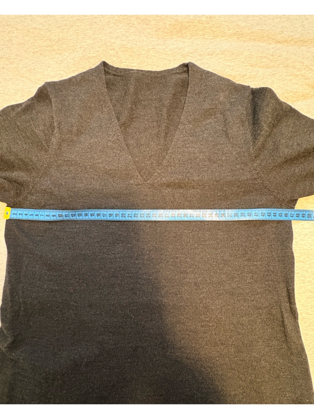 Eileen Fisher Merino Jersey Charcoal V-Neck Tunic Dress - S - Picture 7 of 9